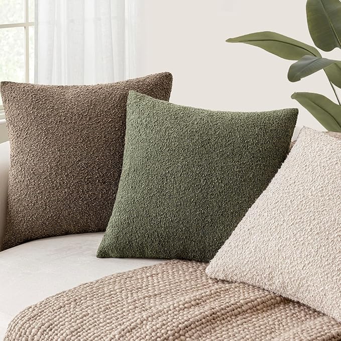 Foindtower Set of 2, Decorative Textured Boucle Throw Pillow Covers Accent - Image 5