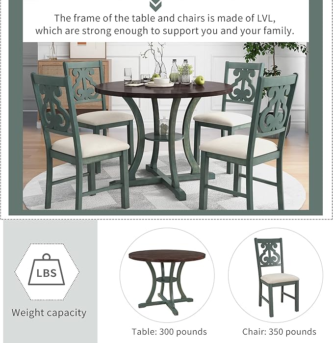 5-Piece Round Dining Table - Image 5