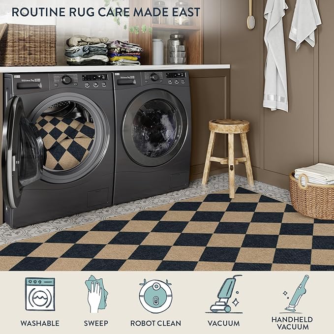Lahome Checkered Easy Jute Outdoor Rug, Large 6x9 Rug - Image 5