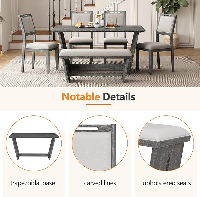Ball & Cast 6-Piece Dining Table Set - Image 4