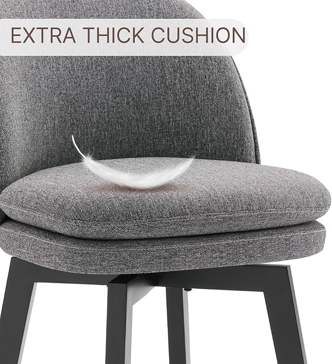Counter Height Barstools 26 inch Upholstered Swivel Bar Stools - Image 7