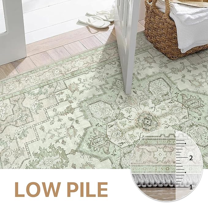 GENIMO 2'6''x12 Runner Rugs for Hallway, Machine Washable Non Slip Vintage Rugs - Image 4