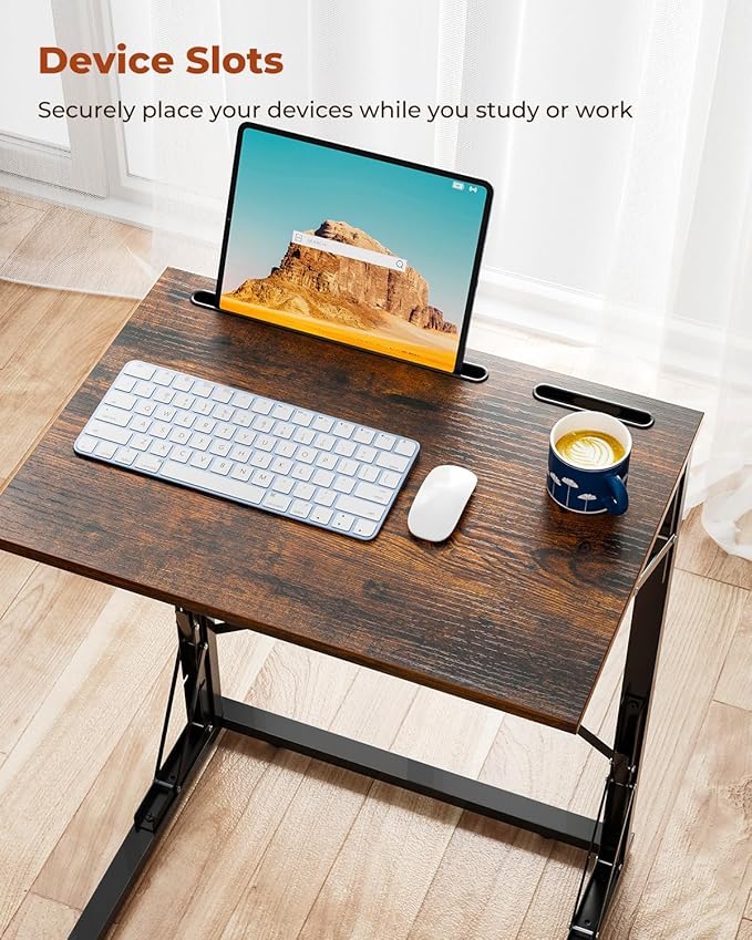 21''Wx28''H Folding TV Tray for Eating, Small Foldable C-Shaped Tray Table - Image 5