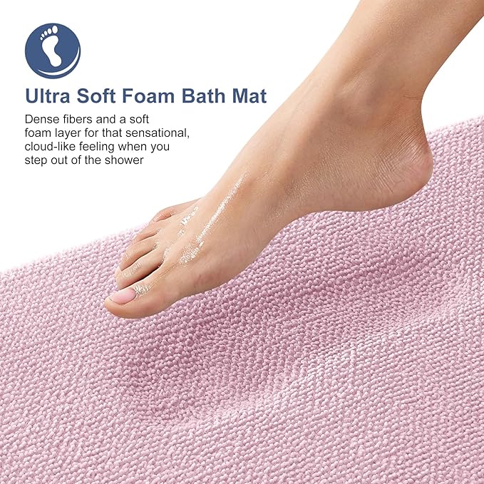 OLANLY Thick Memory Foam Bath Mat Rug 24x16, Extra Soft Absorbent Bathroom Rug - Image 2