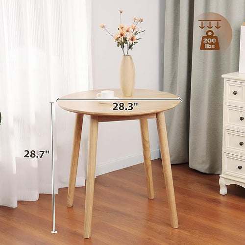 28.3" Small Round Dining Table for 2, Wooden Space-Saving Kitchen Dinner Table - Image 2