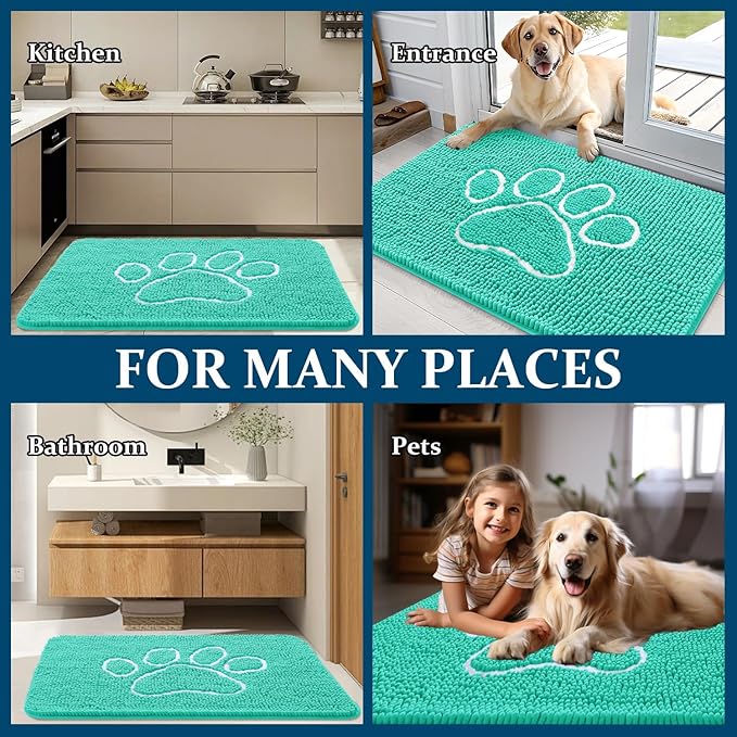 OLANLY Door Mat for Muddy Dog Paws 30x20, Ultra Absorbent Chenille Mud Doormat - Image 8