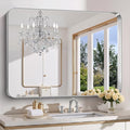 FORBATH 48x40 Inch Large Bathroom Mirror, Brushed Silver Deep Frame Wall Mirror by FORBATH