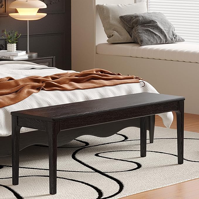 Dining Bench, Wood Bench Solid Oak Wooden Bench Indoor Dining Room Table Home by MURONG