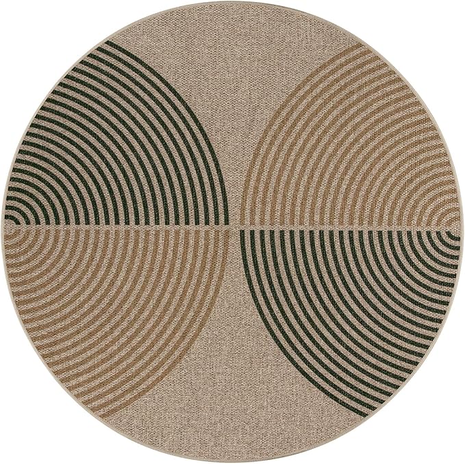 Lahome Modern Rainbow Round Rug 3ft, Circle Indoor Outdoor Rugs - Image 6