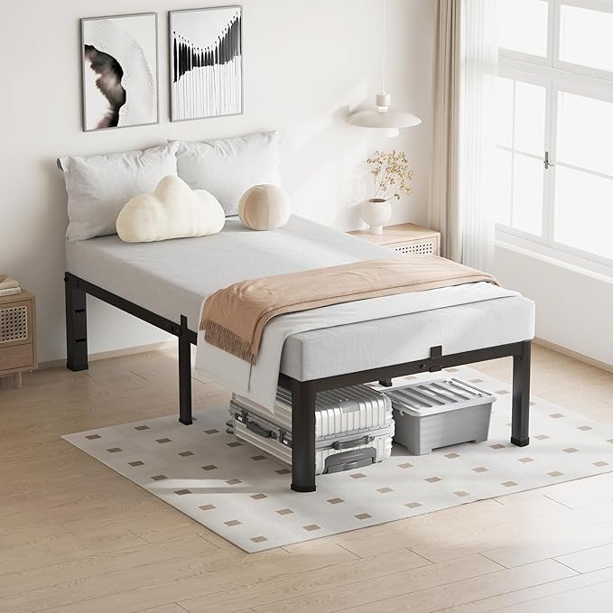 14 Inch Twin Size Bed Frame, 3500Lbs Heavy Duty Metal Platform - Image 2