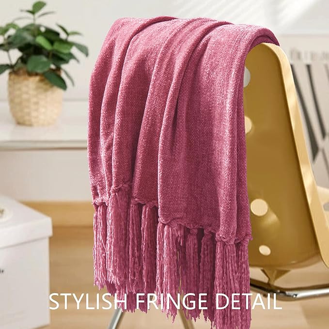 Chenille Throw Blanket for Couch 50"X 60", Soft Cozy Throws - Image 3