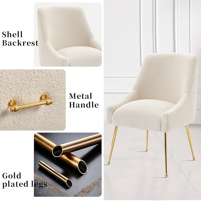 Modern Velvet Dining Chairs Set of 2, Contemporary Upholstered Furniture - Image 5