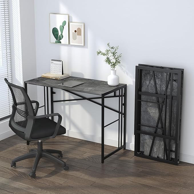 Narrow Folding Computer Desk 35 inch, Writing Gaming Computer Desk - Image 7