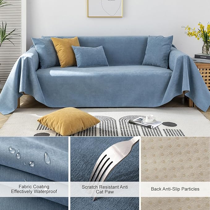 STACYPIK 100% Waterproof Blue Couch Cover - Image 3