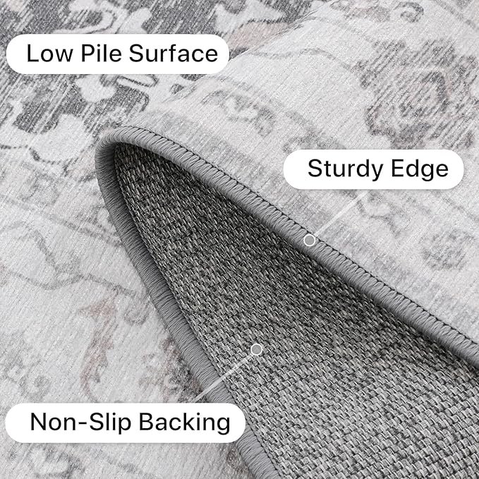 GENIMO Runner Rug 2x6, Machine Washable Non Slip Vintage Hallway Runner Rug - Image 6