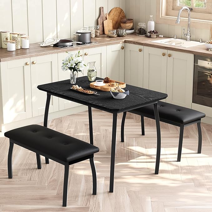3 Piece Farmhouse Dining Table Set - Image 2