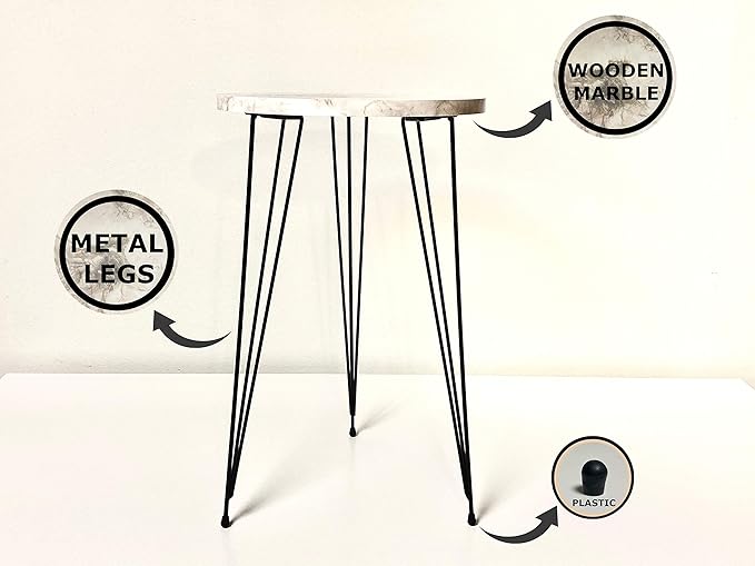 PAK HOME Set of 2 End Tables Round Wood Sofa Side Coffee Tables - Image 7