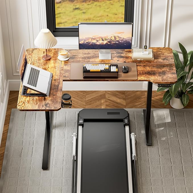 59 Inch L Shaped Standing Desk Adjustable Height, Electric Corner Standing Desk - Image 9