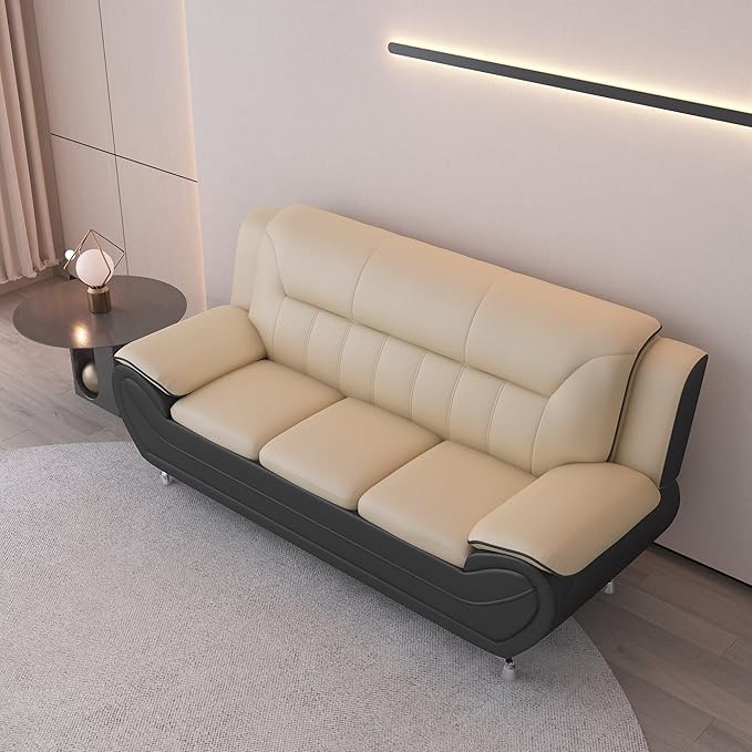 Container Furniture Direct Michael Modern Faux Leather Upholstered Stainless - Image 6