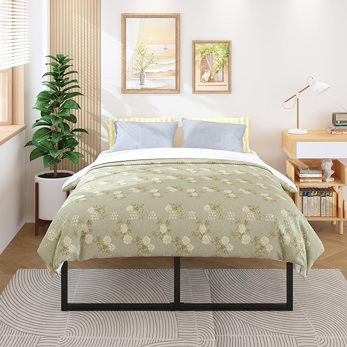 18 Inch Queen Bed Frame Heavy Duty Steel Slat Support Metal Queen Size Platform - Image 5