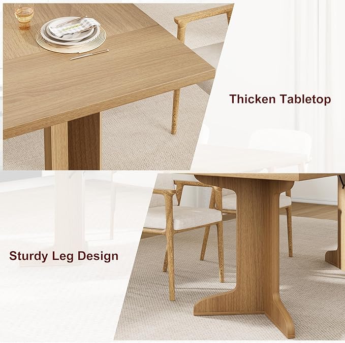 71" Dining Table for 6 to 8 People, Modern Dinner Table - Image 6