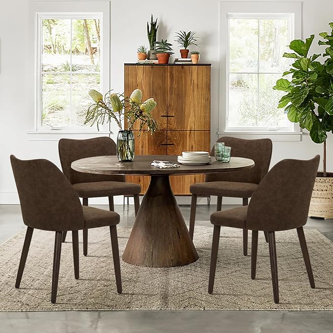 COLAMY Upholstered Dining Chairs Set of 6, Modern PU Leather Dining Room - Image 3