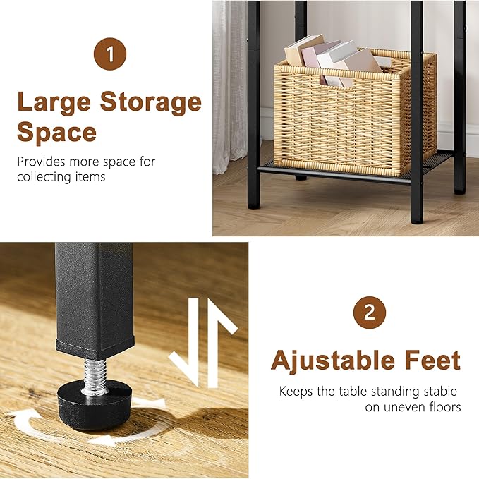 Hoctieon 3 Tier End Table, Telephone Table, Narrow Side Table - Image 6