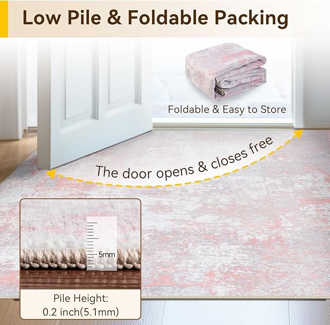 Washable Area Rugs 8'x10' Non-Slip Modern Abstract Soft - Image 8