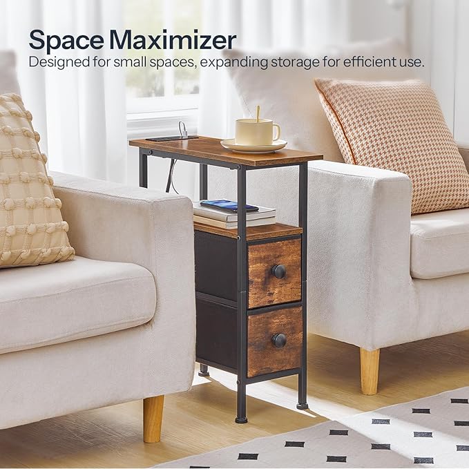 HOOBRO Set of 2 Narrow End Tables - Image 4
