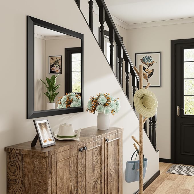 60x28 Inch Black Bathroom Mirror - Image 8