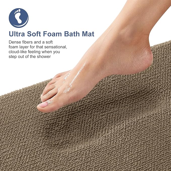 OLANLY Thick Memory Foam Bath Mat Rug 24x16, Extra Soft Absorbent Bathroom Rug - Image 2