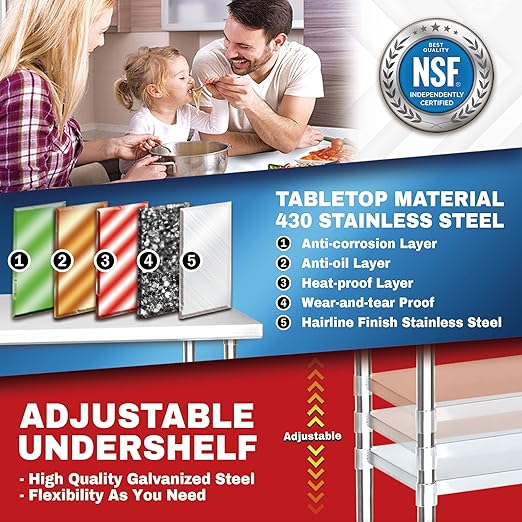 DuraSteel 30x48 Stainless Steel Work Table - Image 5