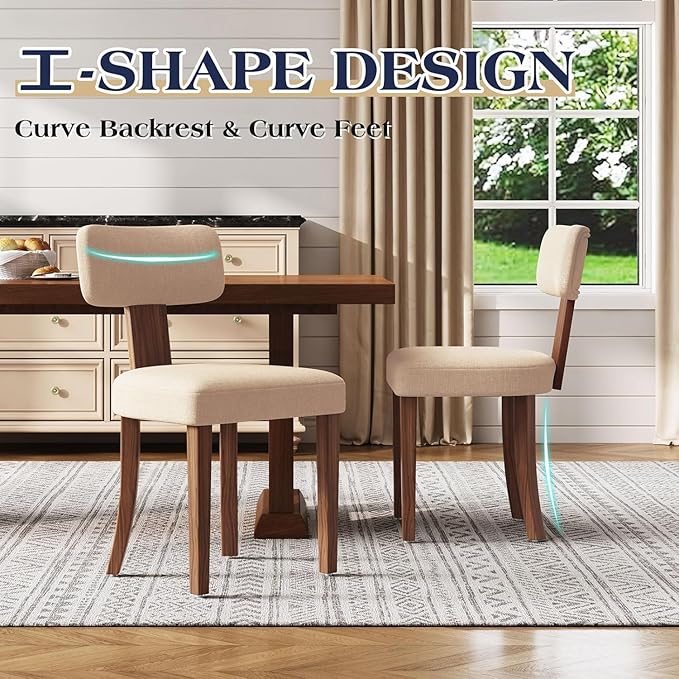 Farmhouse Chair Set of 4, Mid Century Modern Dining Chairs, Sherpa Upholstered - Image 4