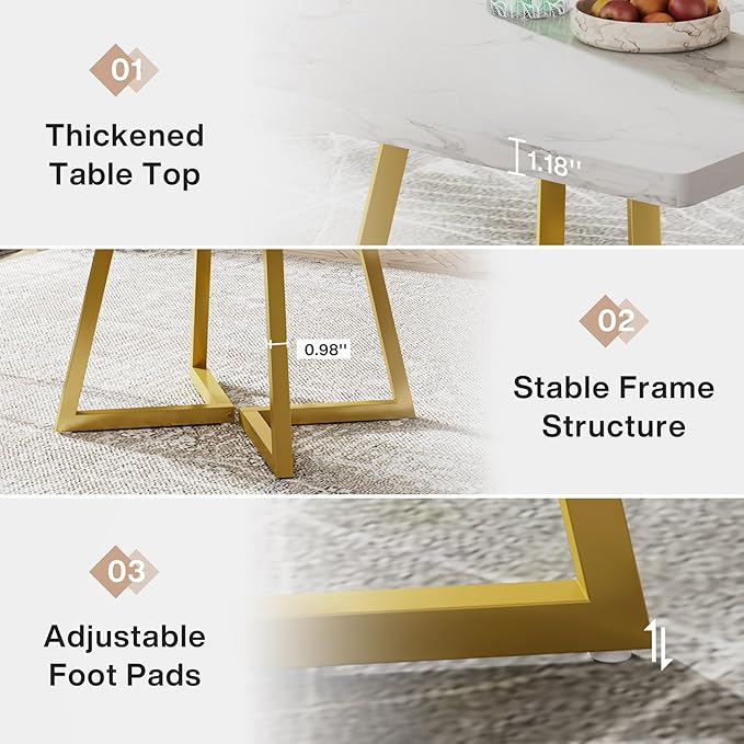 Tribesigns Square Dining Table for 6, 31.5" Modern Dinner Table - Image 7
