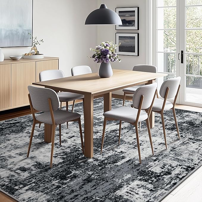 Washable Area Rugs 6'x9' Non-Slip Modern Abstract Soft - Image 3