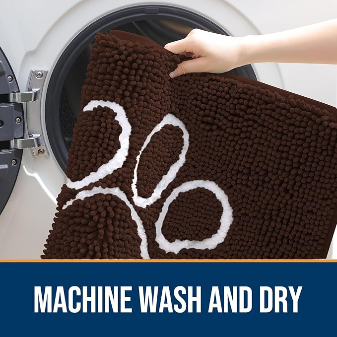 OLANLY Door Mat for Muddy Dog Paws 70x24, Ultra Absorbent Chenille Mud Doormat - Image 5