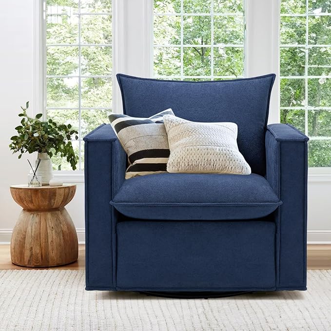 COLAMY Swivel Accent Chair Set of 2, 34 Inches Wide Upholstered Arm Chair - Image 9