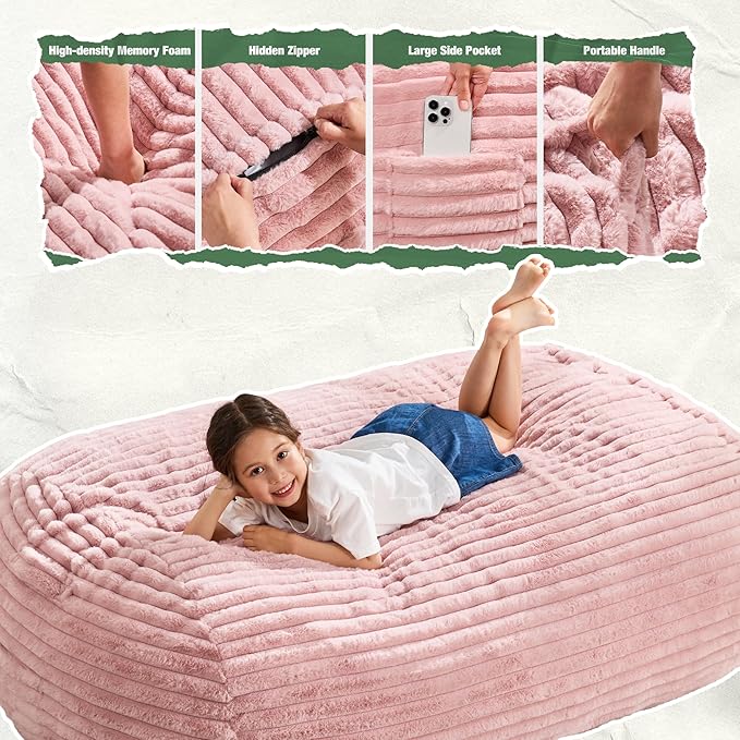 Hobestluk 3FT Bean Bag Chairs Adult Bean Bag - Image 5