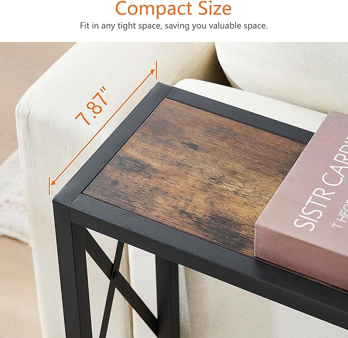 41.7" Console Table Behind Couch, Industrial Narrow Sofa Table - Image 5