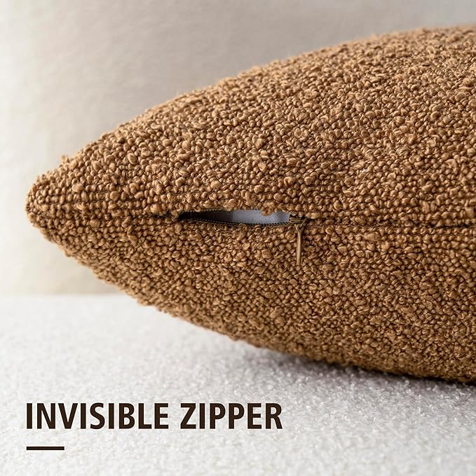 Foindtower Pack of 2, Decorative Textured Boucle Throw Pillow Covers Accent - Image 3