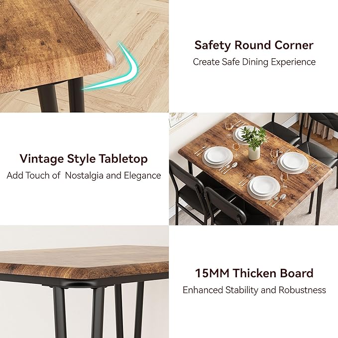 GarveeHome Dining Table Set for 4, Kitchen Table - Image 5