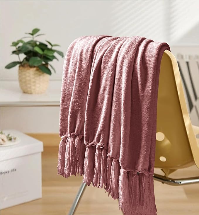 Chenille Throw Blanket for Couch 50"X 60", Soft Cozy Throws - Image 3