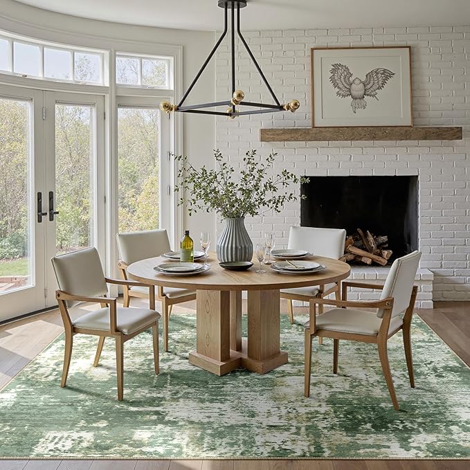 Washable Area Rugs 9'x12' Non-Slip Modern Abstract Soft - Image 8