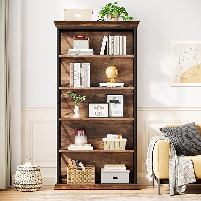 Tribesigns 6-Tier Bookcase, 71 Inches Industrial Bookshelves and Bookcases - Image 4