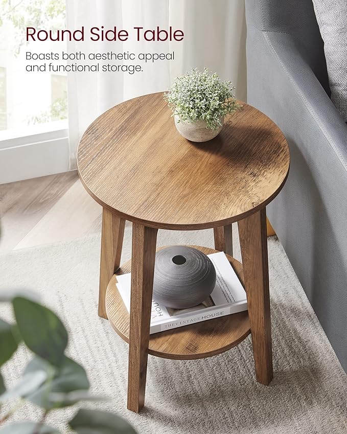 VASAGLE Side Tables, Small Round End Table - Image 4