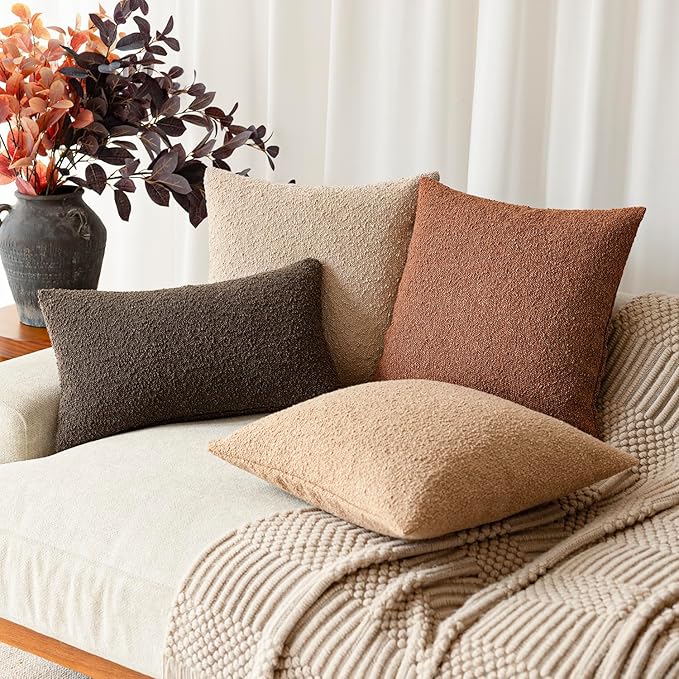 Foindtower Pack of 2, Decorative Textured Boucle Throw Pillow Covers Accent - Image 7