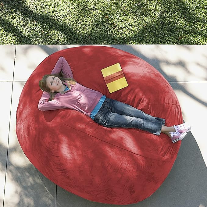 Giant Fur Bean Bag Chair Cover for Kids Adults, Living Room Furniture Big Round - Image 3