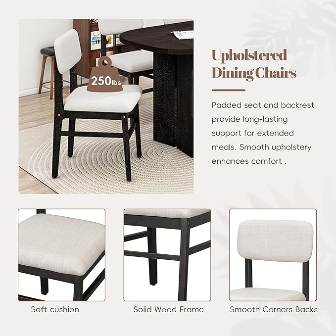 Ball & Cast Wood Dining Table Set - Image 6