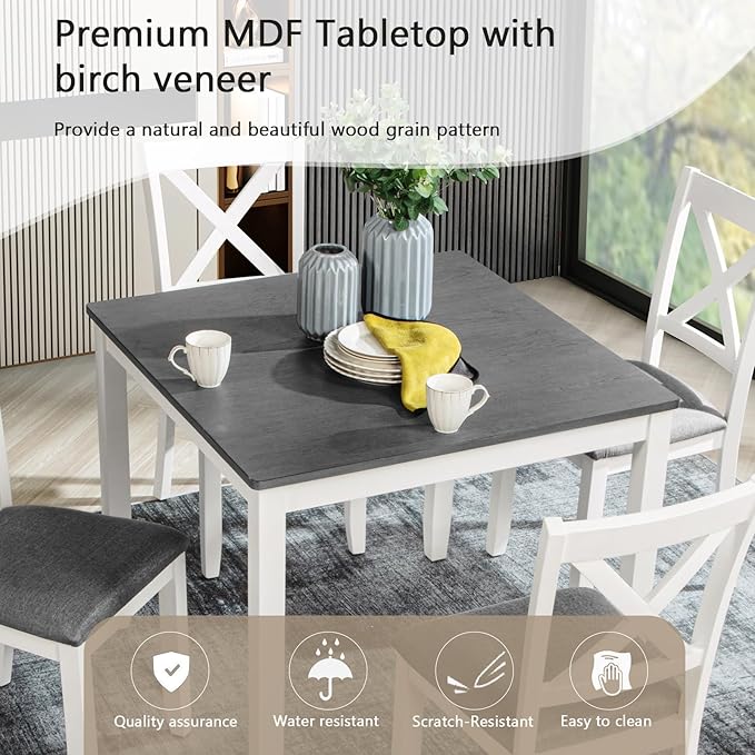 KEIKI 5-Piece Standard Height Dining Table Set - Image 6