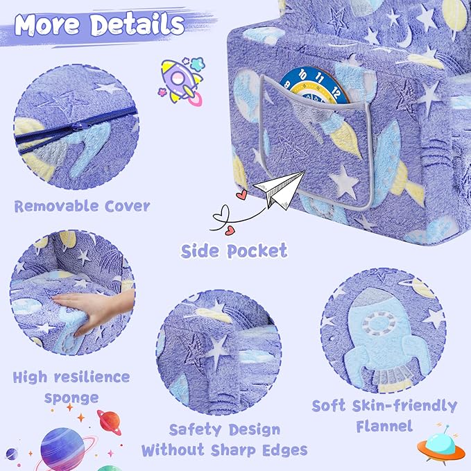 Toddler Couch, Toddler Chair, 2-in-1 Baby Seat Furniture Fold Out, Convertible - Image 7
